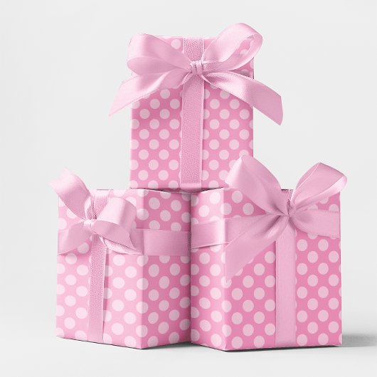 Roze monochroom polka dot patroon cadeaupapier
