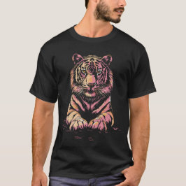 Roze monochroom tijger t-shirt