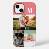 Roze Monogram 3 Fotocollage Case-Mate iPhone Case (Achterkant)