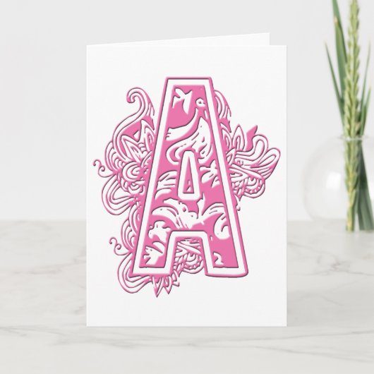 ROZE MONOGRAM A NOTITIEKAARTJE (Voorkant)