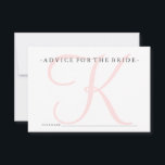 Roze monogram advies voor het spel met de bride Sh<br><div class="desc">Deze elegante kaarten zijn de perfecte manier om een spel aan het vrijgezellenfeest toe te voegen op een manier die chic en vrouwelijk is,  maar niet te gek.</div>