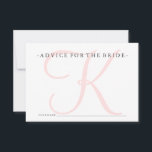 Roze monogram advies voor het spel met de bride Sh<br><div class="desc">Deze elegante kaarten zijn de perfecte manier om een spel aan het vrijgezellenfeest toe te voegen op een manier die chic en vrouwelijk is,  maar niet te gek.</div>