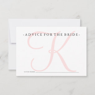 Roze monogram advies voor het spel met de bride Sh