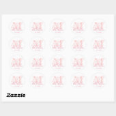 Roze monogram antiek chic label bruiloft gunst (Vel)