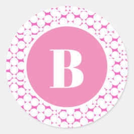 Roze monogram Baby shower Partij voor de Sticker