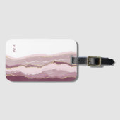 Roze monogram bagagelabel (Voorkant (horizontaal))