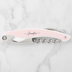 Roze Monogram Bierwijn Kurkentrekker Flesopener