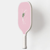 Roze monogram bloem letter C Pickleball Paddle (Links)