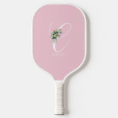 Roze monogram bloem letter C Pickleball Paddle (Voorkant)