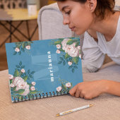  Roze Monogram  Bloemen Groen Rozen Notitieboek