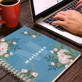  Roze Monogram  Bloemen Groen Rozen Notitieboek