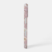 Roze Monogram Bloemendesign  iPhone 16 Hoesje (Rechterkant)