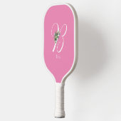 Roze monogram bloemletter B Pickleball Paddle (Links)