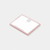 Roze monogram, breedte notities post-it® notes (Schuin)