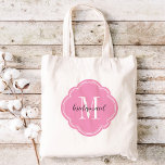 Roze Monogram Bruidsmeisje Canvas tas<br><div class="desc">Schattigee trendy monogrammed bruiloft party canvas tassen gepersonaliseerd met een aangepaste monogram initiaal,  bruidsmeisje tekst of voeg een naam of een ander bericht. Klik op Aanpassen om tekst lettertypen en kleuren te wijzigen in creëer een uniek cadeau voor uw bruidsmeisjes en bruiloftsfeest!</div>