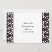 Roze monogram bruiloft Hartelijk dank Bedankkaart (Achterkant)