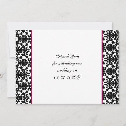 Roze monogram bruiloft Hartelijk dank Bedankkaart (Achterkant)