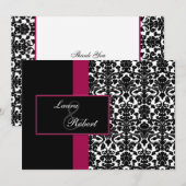 Roze monogram bruiloft Hartelijk dank Bedankkaart (Voorkant / Achterkant)