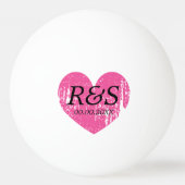roze monogram bruiloft pingpongbal (Voorkant)