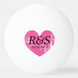 roze monogram bruiloft pingpongbal