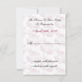 roze monogram bruiloft RSVP standaard 3.5 x 5 Kaartje (Achterkant)