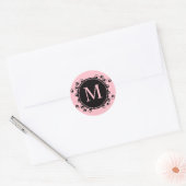 Roze Monogram Bruiloft Sticker (Envelop)