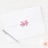 Roze Monogram Bruiloft Stickers Hart Vorm (Envelop)