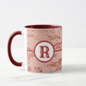 Roze Monogram Chattanooga Toile Mok (Links)