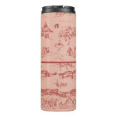 Roze Monogram Chattanooga Toile Thermal Tumbler Thermosbeker (Achterkant)