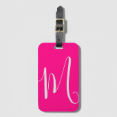 roze monogram - chic reisaccessoire bagagelabel (Voorkant (verticaal))