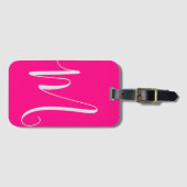 roze monogram - chic reisaccessoire bagagelabel (Voorkant (horizontaal))
