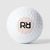 Roze Monogram Chic Stijlvolle Luxe Modern Golfballen (Voorkant)