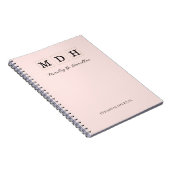 Roze Monogram Dagboek Notitieboek (Rechterzijde)