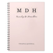Roze Monogram Dagboek Notitieboek (Voorkant)