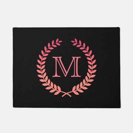 Roze monogram deurmat (Voorkant)