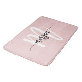 Roze Monogram Dorm Room van het meisje Badmat (Gekanteld)