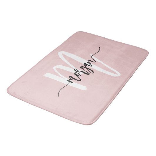 Roze Monogram Dorm Room van het meisje Badmat (Gekanteld)