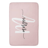 Roze Monogram Dorm Room van het meisje Badmat (Voorkant Verticaal)