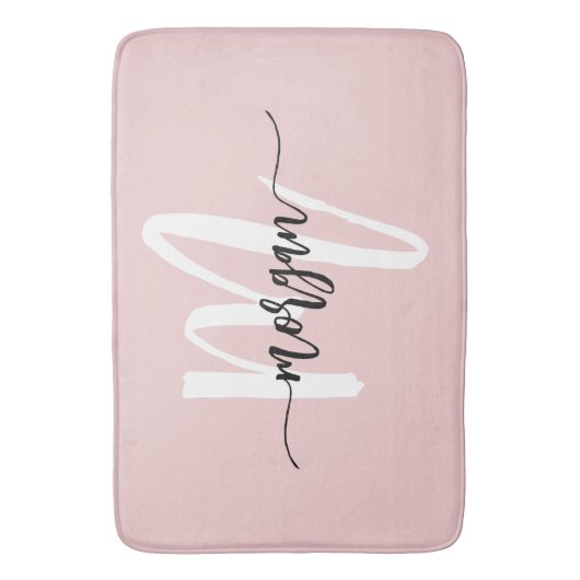 Roze Monogram Dorm Room van het meisje Badmat (Voorkant Verticaal)