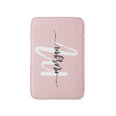 Roze Monogram Dorm Room van het meisje Badmat (Voorkant Verticaal)