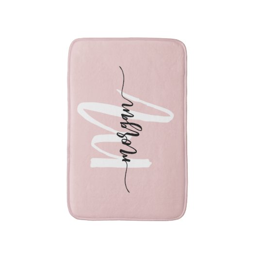 Roze Monogram Dorm Room van het meisje Badmat (Voorkant Verticaal)