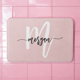 Roze Monogram Dorm Room van het meisje Badmat