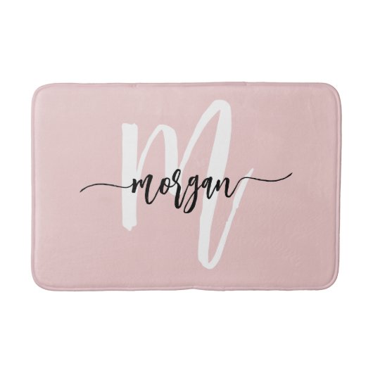 Roze Monogram Dorm Room van het meisje Badmat (Voorkant)