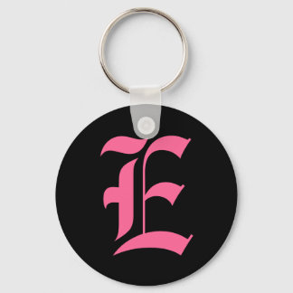 Roze Monogram E Sleutelhanger