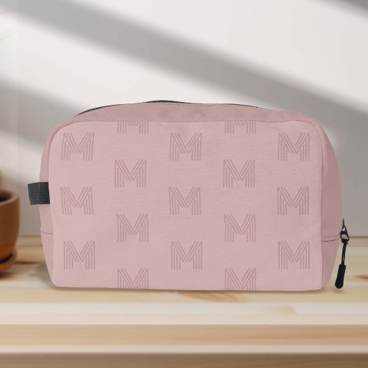 Roze monogram Eenvoudig Modern, Vrouwen Toilettasje