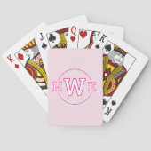 Roze Monogram Eenvoudige Initialen Moderne Girly R Pokerkaarten (Achterkant)