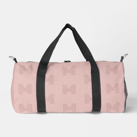 Roze Monogram Eenvoudige Moderne Vrouwen Plunjezak (Voorkant)