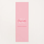 Roze monogram eerste letters naam yogamat (Voorkant)