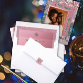 Roze Monogram Elegante Winter Sticker