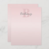 roze monogram en Jouw naam script bevestigen (Voorkant / Achterkant)